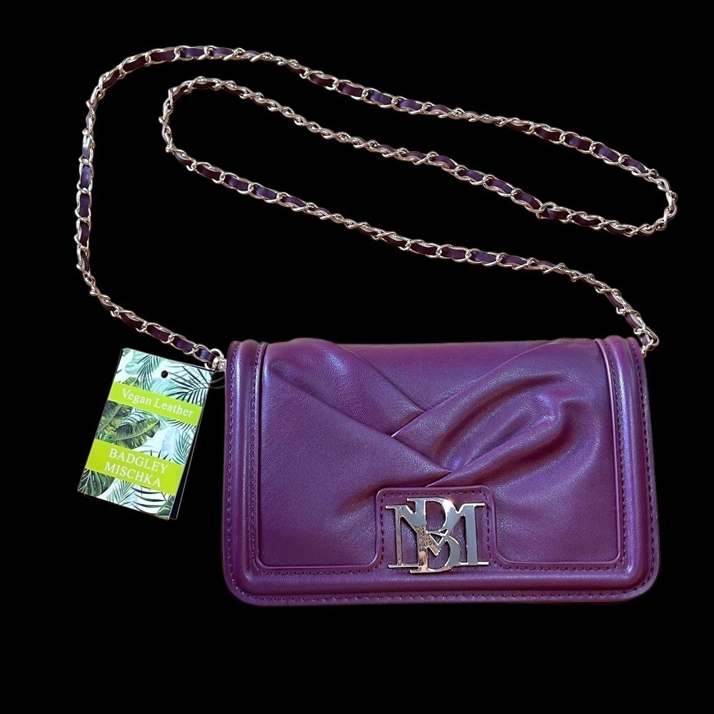 New Badgley Mischka plum crossbody/clutch
